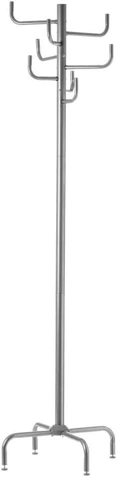 جالباسی ایستاده فلزی DRW با ۸ بازو، خاکستری