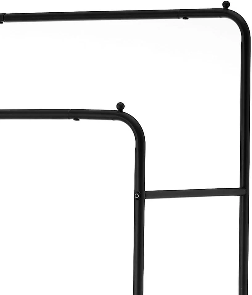 جالباسی DRW با ۲ میله آویز لباس و ۱ طبقه فلزی مشکی