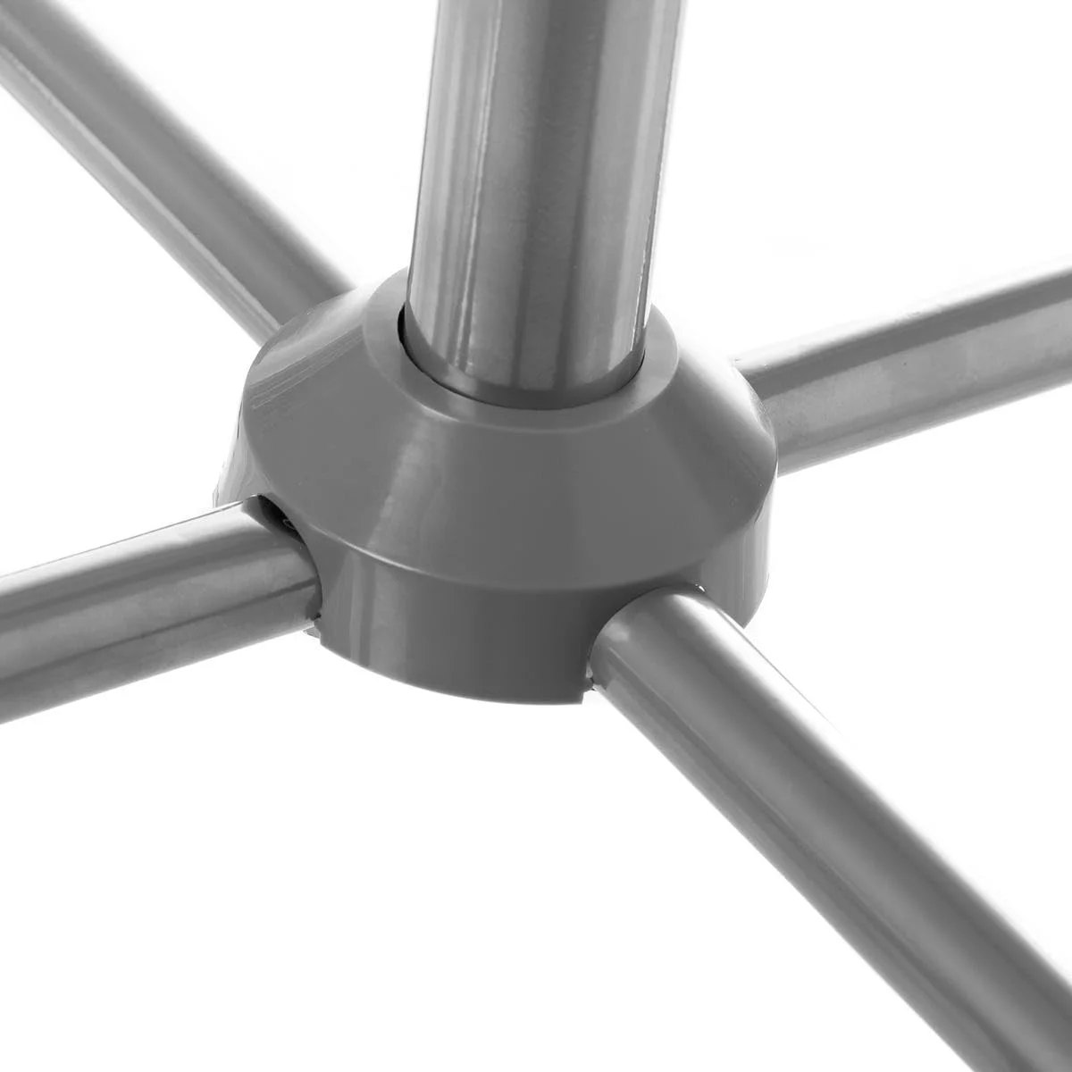 جالباسی ایستاده فلزی DRW با ۸ بازو، خاکستری