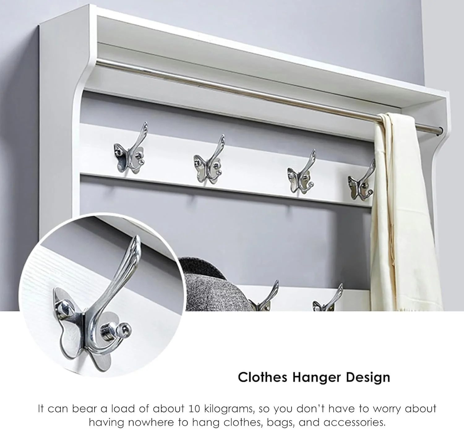 جاکفشی مدرن سفید با 3 کشو تاشو برای ورودی، سازمان دهنده مخفی برای راهروی باریک، اتاق خواب، اتاق نشیمن، قفسه مستقل با ظرفیت عالی با 3 قسمت (D-70X17X208Cm)