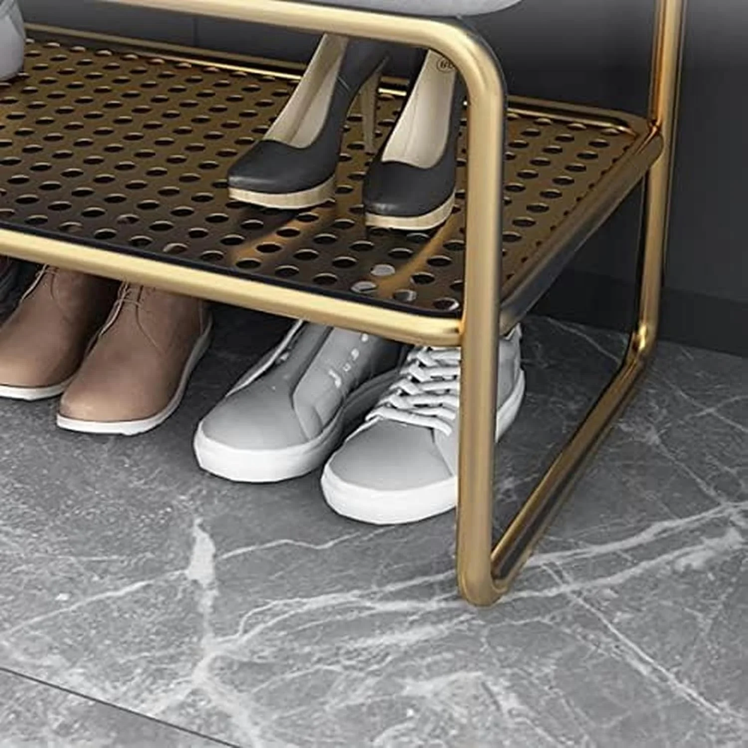 رخت آویز نفیس برای لباس، رخت آویز با جاکفشی مستقل با 8 آویز، رخت آویز با قفسه برای نگهداری کفش های راهرو، ورودی و اتاق خواب (صورتی - 60 سانتی متر)