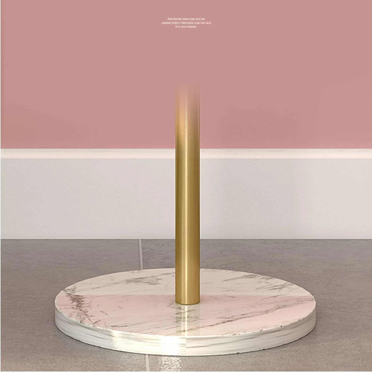 چوب لباسی ایستاده فلزی طرح سنگ مرمر طلایی به طول 1.7 متر، مناسب برای آویزان کردن لباس، شال، کیف و کلاه در اتاق نشیمن