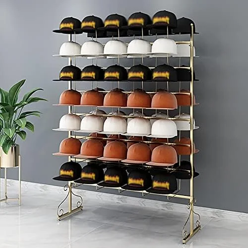 استند کلاه ایستاده برای کلاه‌های بیسبال/کلاه‌های کابویی/کلاه‌گیس، سازمان‌دهنده کلاه‌های مدرن با ظرفیت بزرگ، استند نمایش سنگین فروشگاه‌های خرده‌فروشی