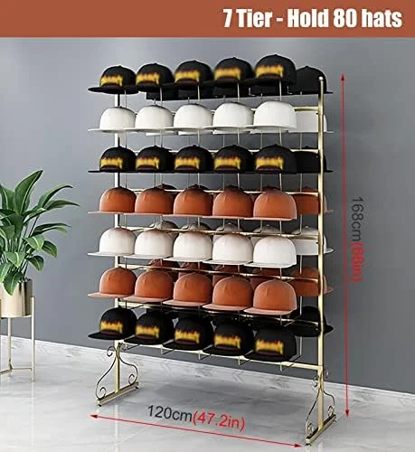 استند کلاه ایستاده برای کلاه‌های بیسبال/کلاه‌های کابویی/کلاه‌گیس، سازمان‌دهنده کلاه‌های مدرن با ظرفیت بزرگ، استند نمایش سنگین فروشگاه‌های خرده‌فروشی