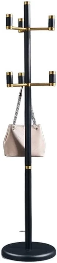 جالباسی ایستاده خانگی، نصب آسان، دارای 6 چنگک، مناسب برای اتاق نشیمن، راهرو، گوشه، آویز کت، کیف، کلاه (B)