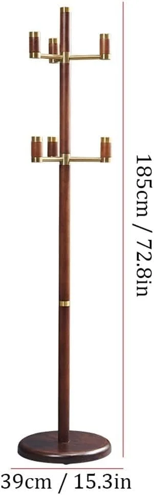 جالباسی ایستاده خانگی، نصب آسان، دارای 6 چنگک، مناسب برای اتاق نشیمن، راهرو، گوشه، آویز کت، کیف، کلاه (B)