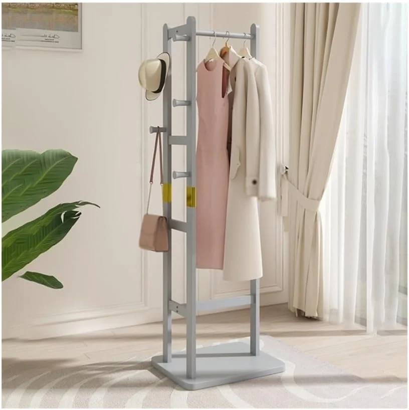 رخت آویز ایستاده گوشه ای، رخت آویز زمینی مناسب اتاق خواب، کمد لباس، آویز گوشه ای، مناسب اتاق نشیمن، رخت آویز لباس سرپوشیده، آویز کلاه (خاکستری)