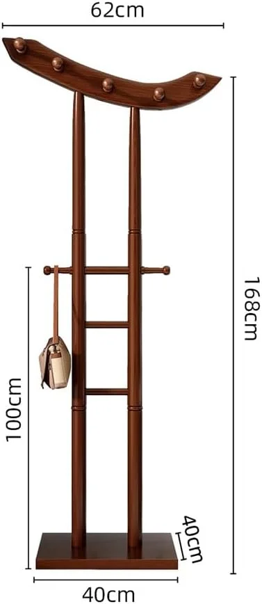 چوب لباسی ایستاده، چوب جامد، چوب لباسی زمینی، چوب لباسی خانگی اتاق خواب، چوب لباسی عمودی ساده، آویز کیف داخلی، آویز کلاه ورودی (گردویی)