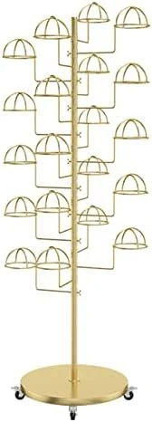 استند کلاه چرخ دار ایستاده، قفسه بزرگ نظم دهنده و نگهداری کلاه برای کلاه بیسبال/کلاه کابویی/کلاه لبه دار/کلکسیون کلاه