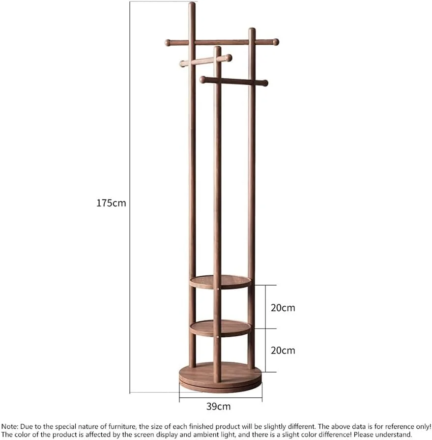 چوب لباسی ایستاده چوبی جامد، آویز لباس، مناسب اتاق خواب، نشیمن، چرخشی، مناسب ورودی منزل و آویز کلاه (چوبی)