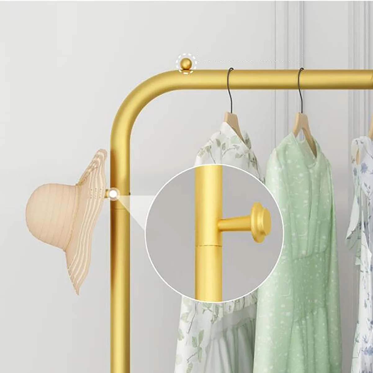 رگال لباس ایستاده - استند فلزی لباس و چوب لباسی برای فروشگاه، اتاق خواب، راهرو - نمایشگر لباس مقاوم (مشکی - 150 سانتی متر)