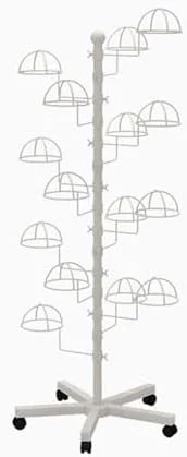 استند کلاه ایستاده بزرگ، نگهدارنده فلزی کلاه گیس یا کلاه، سازمان دهنده نمایش کلاه برای فروشگاه ها، با 15/20/25/30 قلاب دایره ای قابل تنظیم