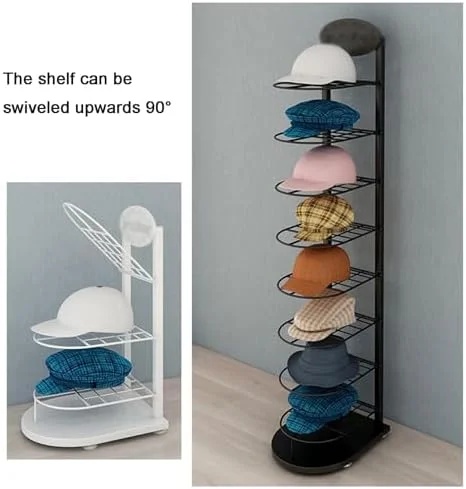 استند کلاه فلزی ایستاده، قفسه نمایش کلاه خرده فروشی 3/6/8/10 طبقه، سازمان دهنده کلاه بیسبال، کلاه ایمنی، کفش، قفسه های آویز تجاری