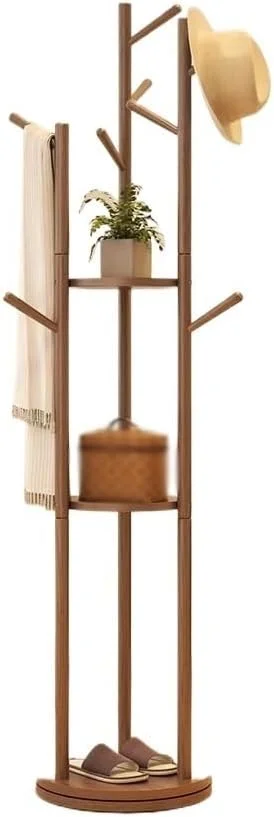 چوب لباسی ایستاده، چوب لباسی ایستاده چوبی، آویز لباس چوبی، چوب لباسی ایستاده برای لباس، اتاق خواب، اتاق نشیمن، چوب لباسی چرخشی، کلاه (گردویی)