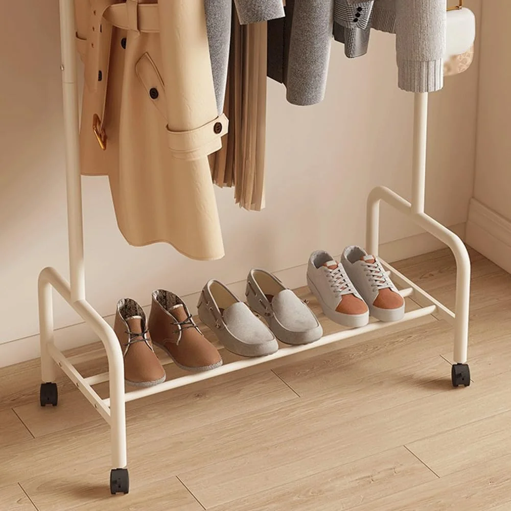 چوب لباسی ایستاده، آویز لباس زمینی برای اتاق خواب، کنار تخت، لباس های شب، خانگی، ساده، عمودی، متحرک، آویز کلاه ورودی (یک رنگ-M)