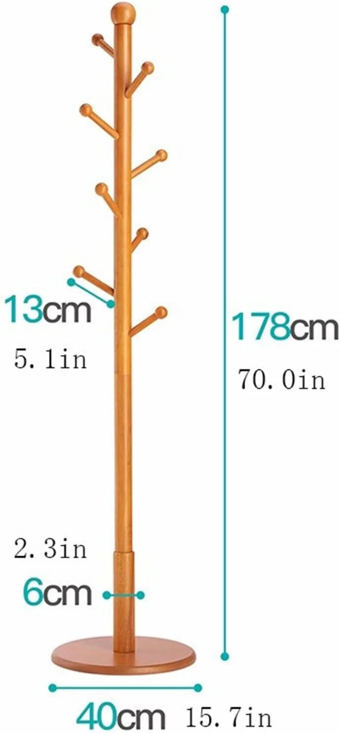 جالباسی ایستاده چوبی، جالباسی درختی با 8 آویز، آویز کلاه ورودی راهرو، سازمان دهنده ایستاده برای اتاق خواب، جالباسی ایستاده اداری