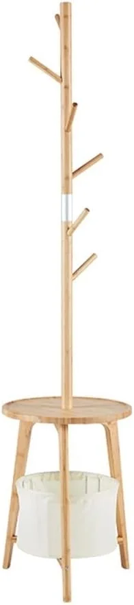 رخت آویز ایستاده، رخت آویز عمودی اتاق خواب، رخت آویز خانگی از کف تا سقف، رخت آویز گوشه ای با 6 قلاب برای آویزان کردن کیف، شال، کلاه و کت (B)