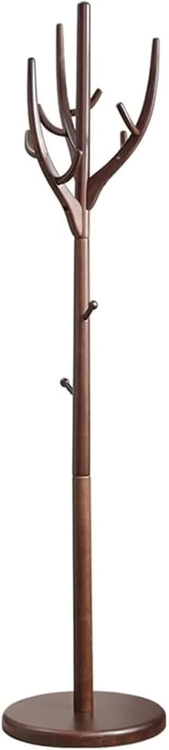 چوب لباسی ایستاده چند منظوره تمام چوب، مناسب لباس، کلاه و آویز، طراحی ساده و مقاوم برای اتاق خواب و نشیمن