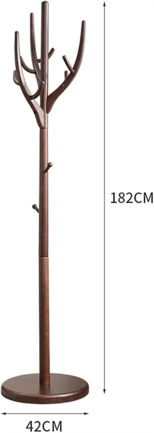 چوب لباسی ایستاده چند منظوره تمام چوب، مناسب لباس، کلاه و آویز، طراحی ساده و مقاوم برای اتاق خواب و نشیمن