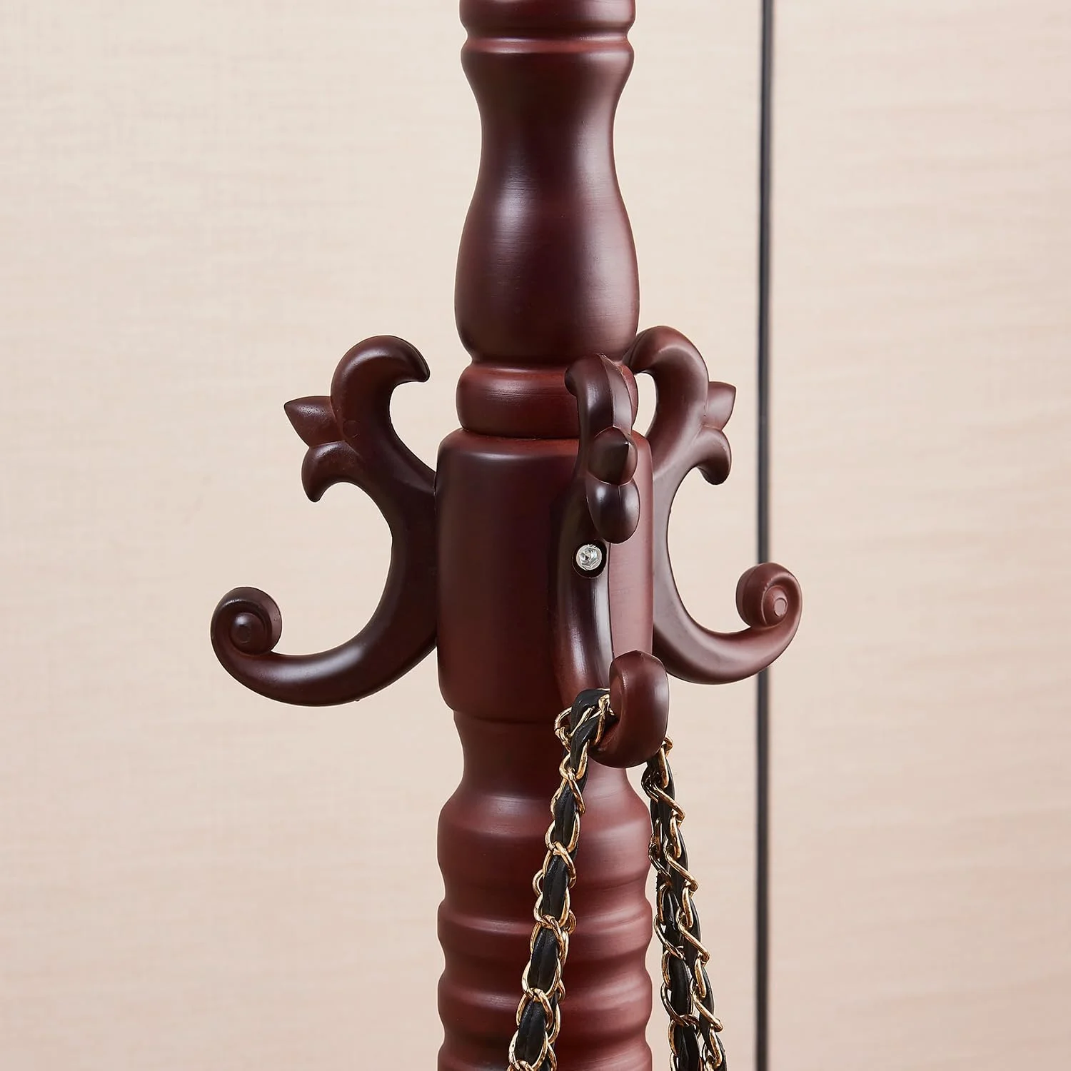 چوب لباسی ایستاده چوبی GAMNOF، آویز لباس درختی چوبی، آویز کلاه با کیفیت بالا با 14 قلاب و پایه دایره ای ثابت