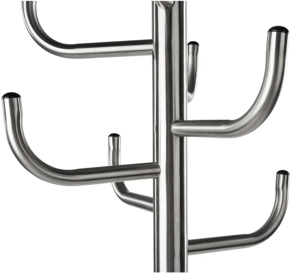 جالباسی ایستاده guiling-1986 با ۸ آویز و پایه سنگین از جنس استیل ضد زنگ برای کت، شال و کیف