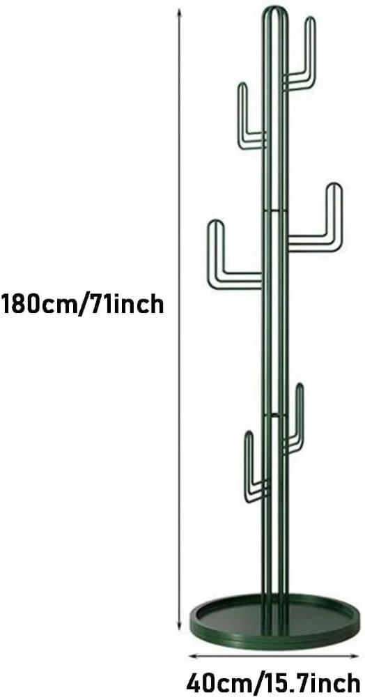 چوب لباسی ایستاده guiling-1986 برای لباس، چوب لباسی با پایه گرد پایدار، طرح کاکتوس، برای لباس، کلاه، کیف و غیره. چوب لباسی طرح درختی (صورتی)