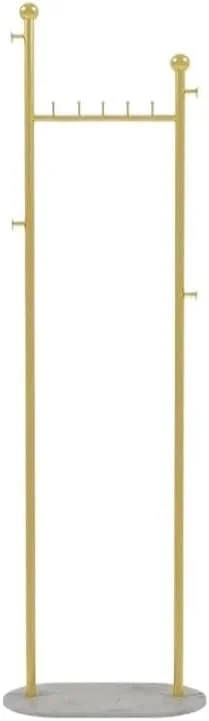 چوب لباسی ایستاده guiling-1986، رخت آویز فلزی ایستاده مناسب اتاق خواب و منزل، مناسب برای آویزان کردن کت، کلاه، شال گردن و کیف دستی (طلایی)