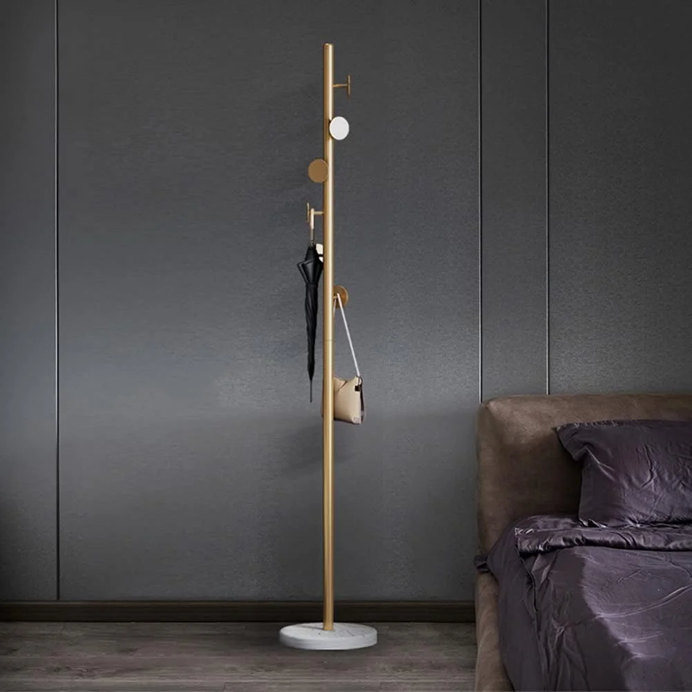 رخت آویز ایستاده با پایه مرمر و ۶ آویز، نصب فوق العاده آسان، بدون نیاز به ابزار، مناسب راهرو/ورودی برای لباس، کت و شلوار و لوازم جانبی رخت آویز ایستاده با پایه مرمر و ۶ آویز، نصب فوق العاده آسان، بدون نیاز به ابزار، مناسب راهرو/ورودی برای لباس، کت و شلوار و لوازم جانبی