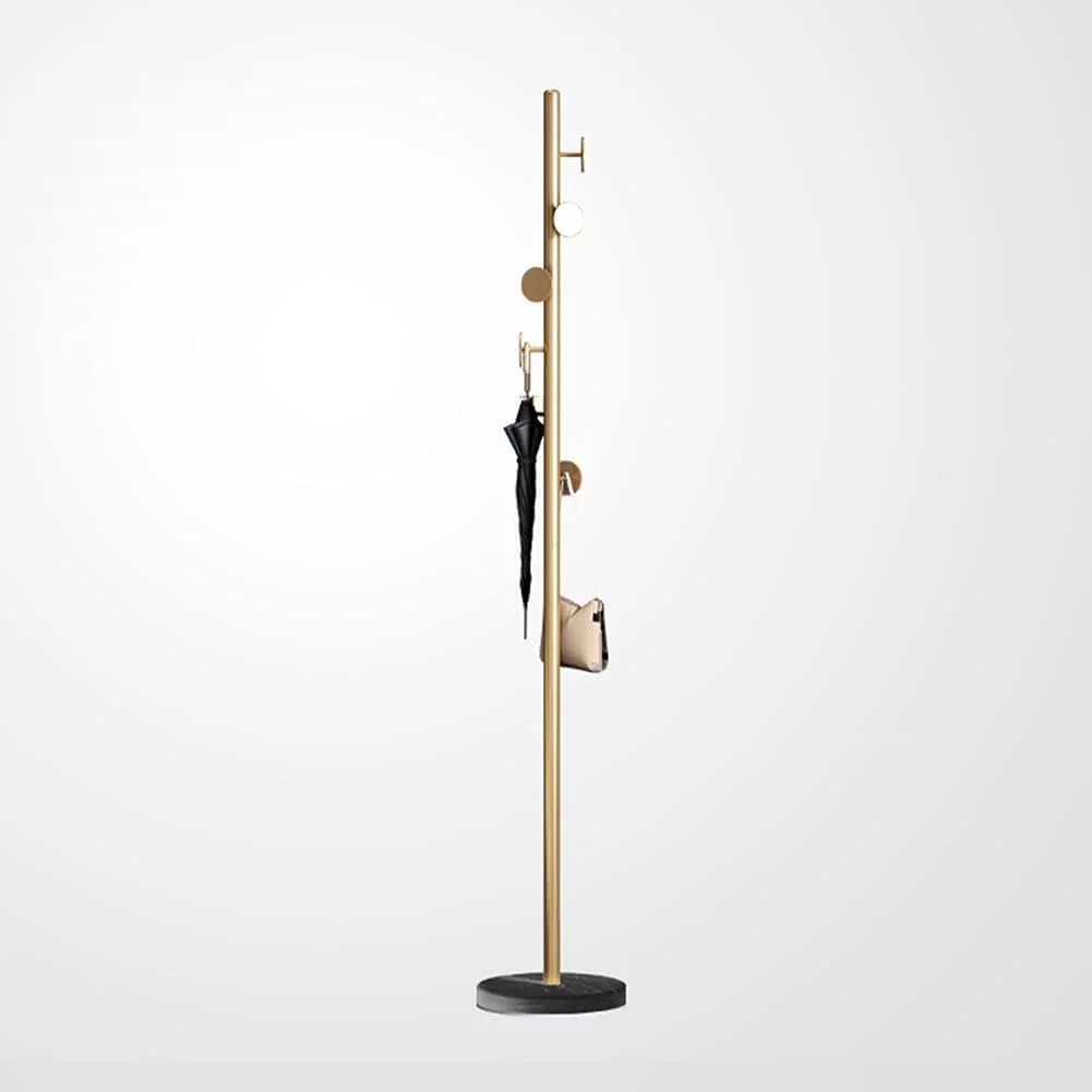 رخت آویز ایستاده با پایه مرمر و ۶ آویز، نصب فوق العاده آسان، بدون نیاز به ابزار، مناسب راهرو/ورودی برای لباس، کت و شلوار و لوازم جانبی