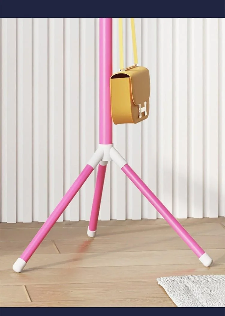 چوب لباسی ایستاده فلزی HALAYAYA، رخت آویز ایستاده برای کیف، کلاه، ژاکت، مناسب برای ورودی، نصب بدون نیاز به ابزار (مشکی)