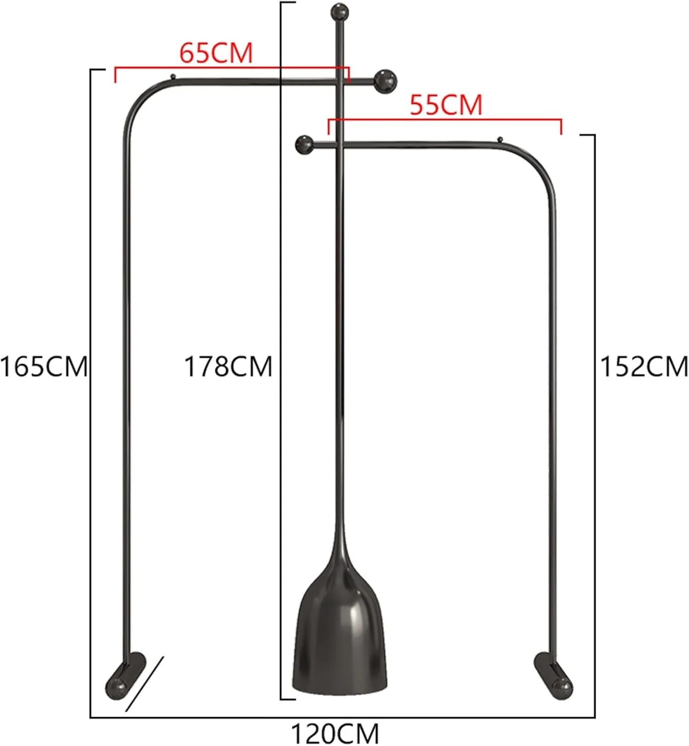 جالباسی ایستاده برای کلاه، جالباسی برای آویزان کردن در اتاق، جالباسی برای منزل، جالباسی برای آویزان کردن لباس روی زمین، مناسب اتاق خواب، کم جا، جالباسی برای گوشه ها