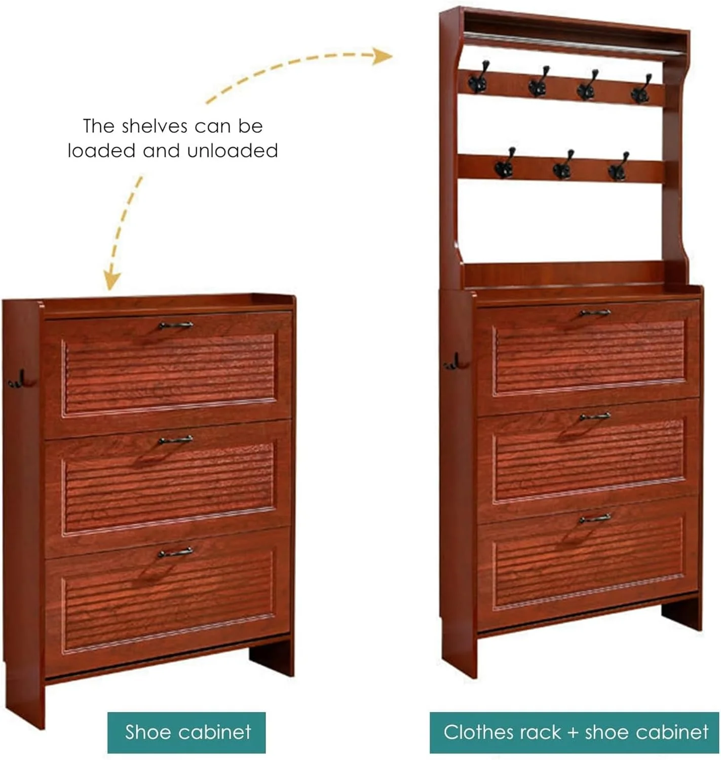 رخت آویز، چوب لباسی با فضای نگهداری کفش، رخت آویز با قفسه بالایی و قلاب، چوب و، برای راهرو، ورودی، دفتر کار (D-60X17X208Cm) رخت آویز، چوب لباسی با فضای نگهداری کفش، رخت آویز با قفسه بالایی و قلاب، چوب و، برای راهرو، ورودی، دفتر کار (D-60X17X208Cm)