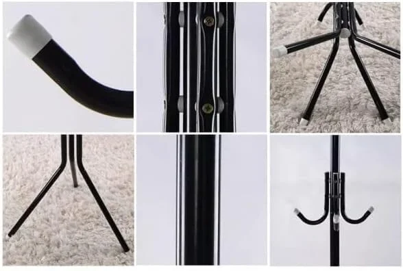 آویز لباس ایستاده فلزی برند استور وی، جالباسی کلاه و کت، مناسب کیف دستی، آویز لباس، پایه نگهدارنده مشکی