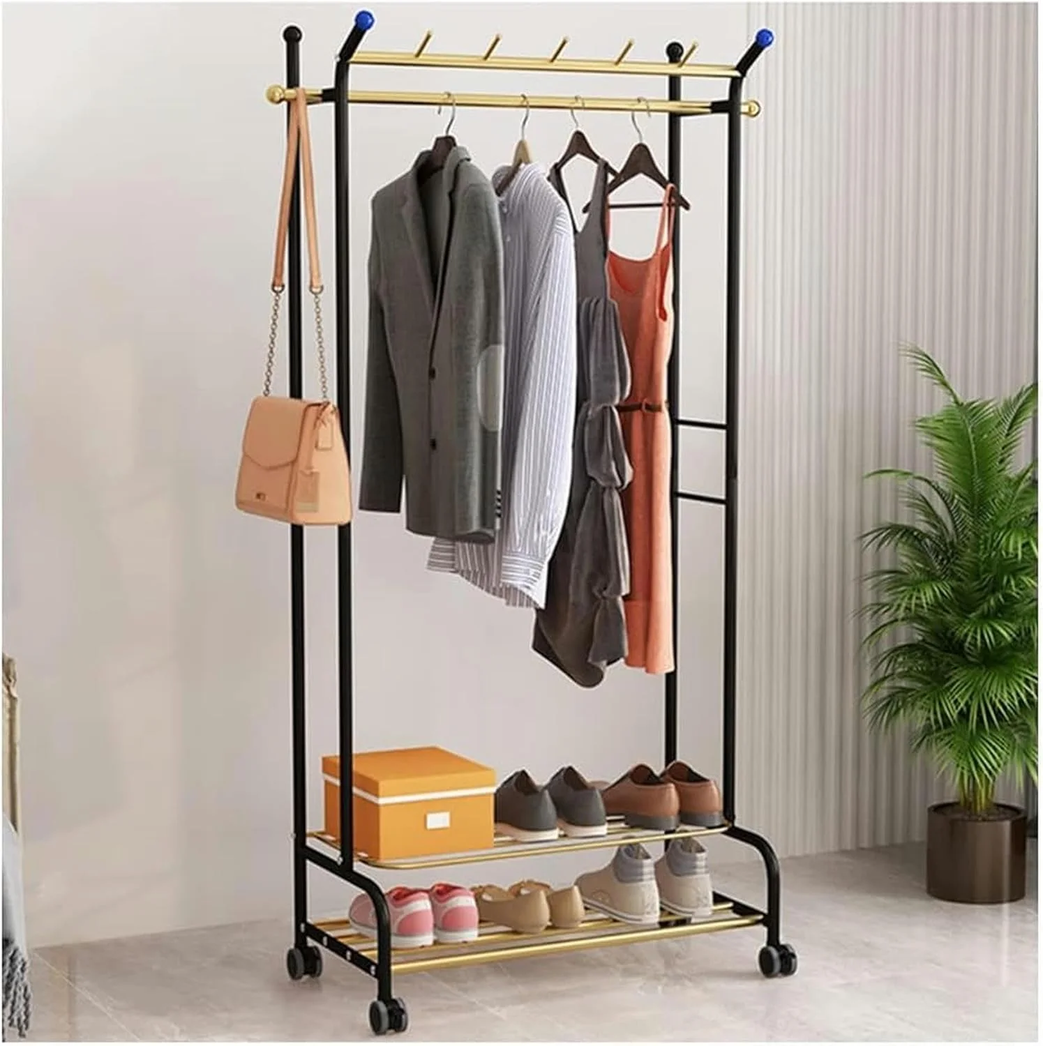 آویز لباس ایستاده، جالباسی بزرگ، آویز لباس، آویز فلزی، رخت آویز، میله فلزی با میله بالایی و جاکفشی، فضای بزرگ انبار (مشکی B-80 * 40 * 170 سانتی متر) آویز لباس ایستاده، جالباسی بزرگ، آویز لباس، آویز فلزی، رخت آویز، میله فلزی با میله بالایی و جاکفشی، فضای بزرگ انبار (مشکی B-80 * 40 * 170 سانتی متر)