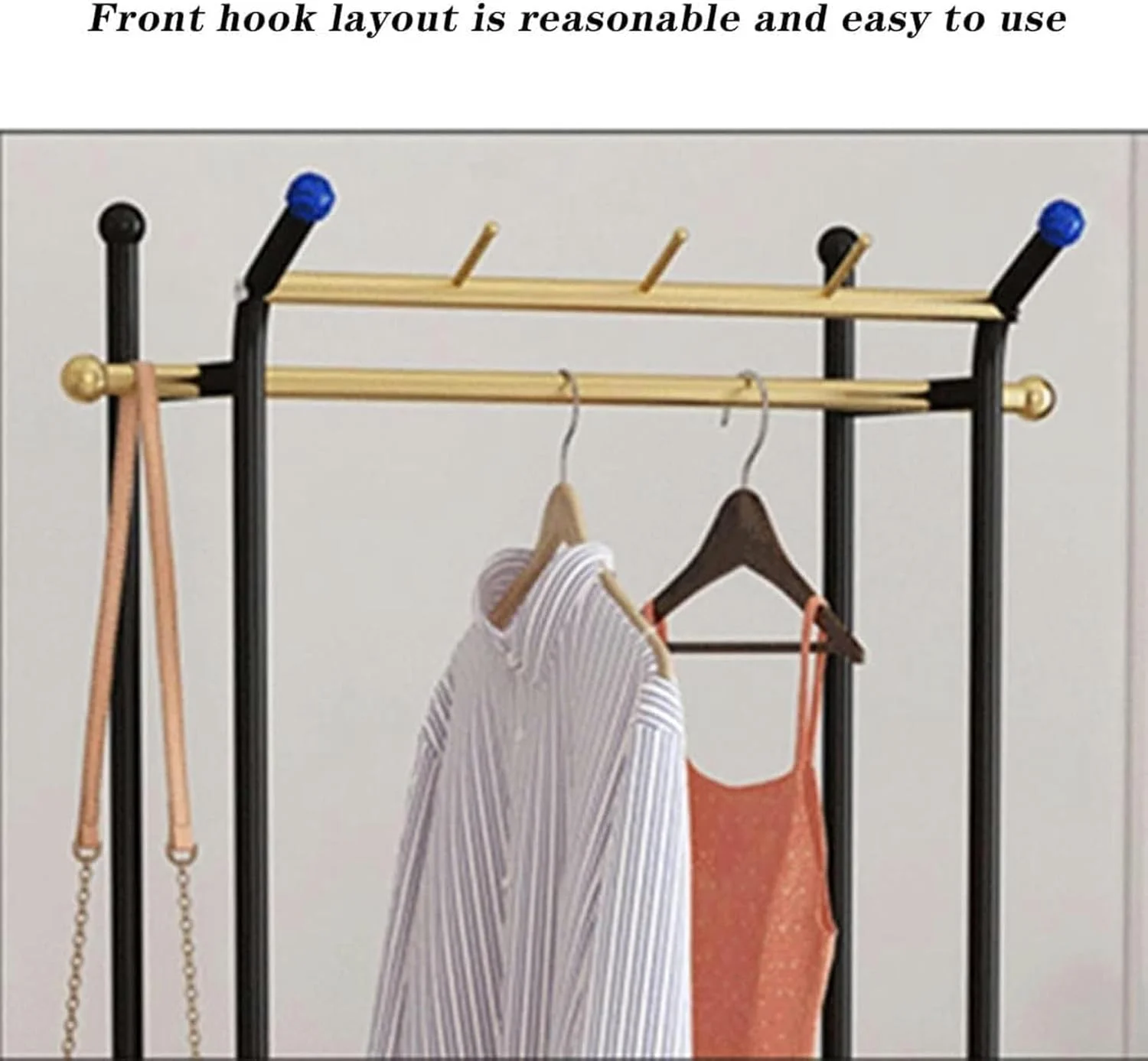 آویز لباس ایستاده، جالباسی بزرگ، آویز لباس، آویز فلزی، رخت آویز، میله فلزی با میله بالایی و جاکفشی، فضای بزرگ انبار (مشکی B-80 * 40 * 170 سانتی متر)