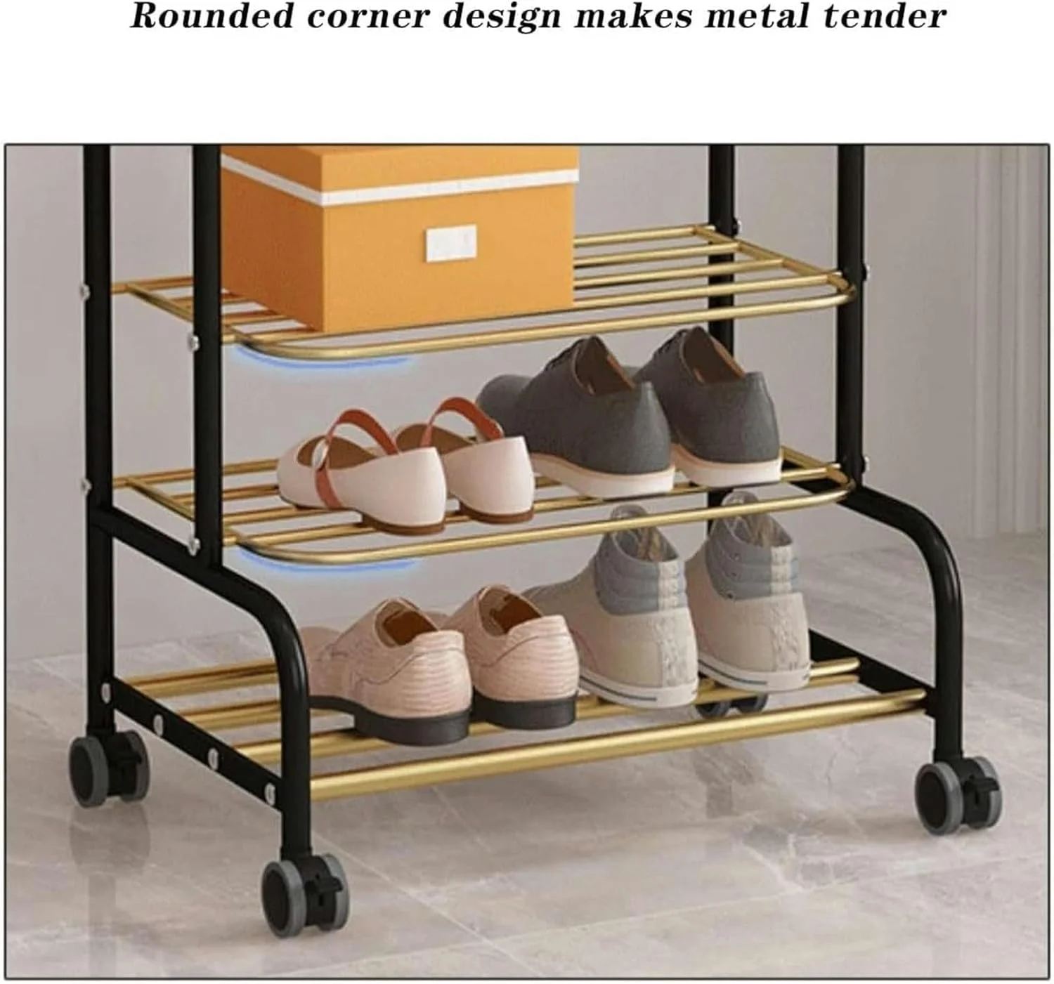 آویز لباس ایستاده، جالباسی بزرگ، آویز لباس، آویز فلزی، رخت آویز، میله فلزی با میله بالایی و جاکفشی، فضای بزرگ انبار (مشکی B-80 * 40 * 170 سانتی متر)