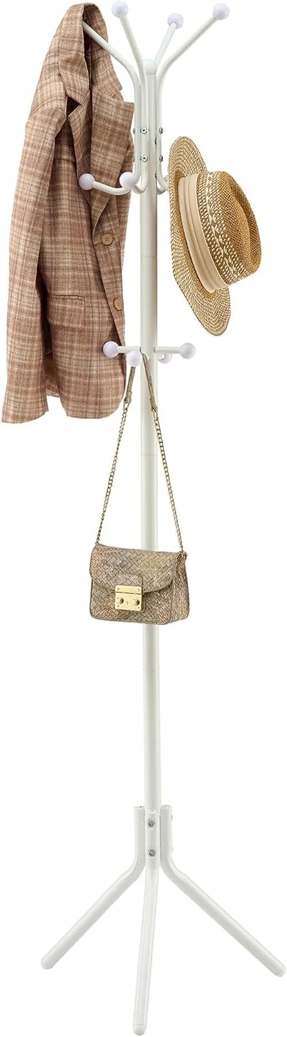 جالباسی ایستاده هوکتیون، آویز لباس سنگین با 12 قلاب، مناسب ورودی منزل، جالباسی زمینی، رخت آویز، سفید جالباسی ایستاده هوکتیون، آویز لباس سنگین با 12 قلاب، مناسب ورودی منزل، جالباسی زمینی، رخت آویز، سفید