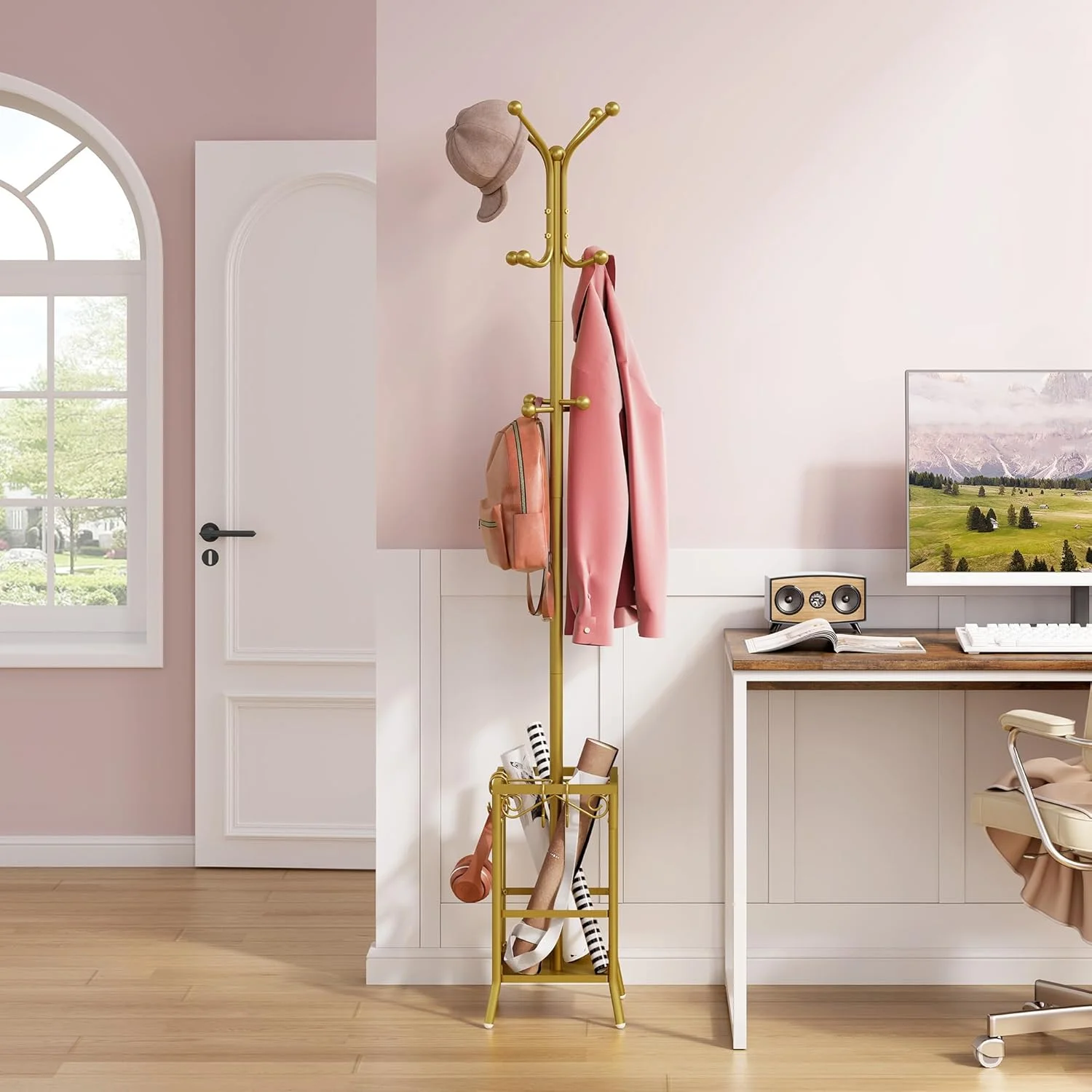 جالباسی ایستاده هوکتیون، آویز لباس، جا چتری، جالباسی ایستاده با 12 آویز، جالباسی فلزی ایستاده، طلایی جالباسی ایستاده هوکتیون، آویز لباس، جا چتری، جالباسی ایستاده با 12 آویز، جالباسی فلزی ایستاده، طلایی