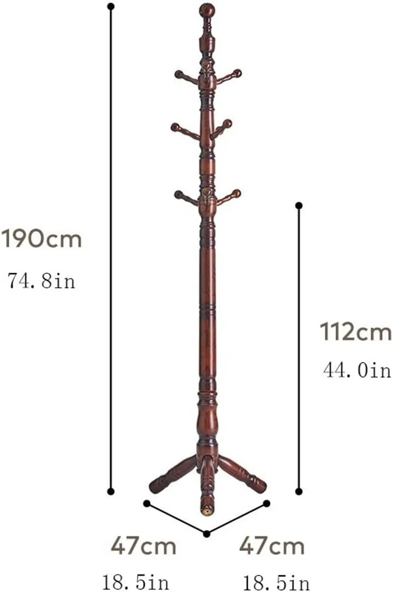 جالباسی ایستاده سه پایه، چوب لباسی چوبی ایستاده چند شاخه مناسب منزل، آویز راهرو برای کلاه، لباس، کیف، شال گردن