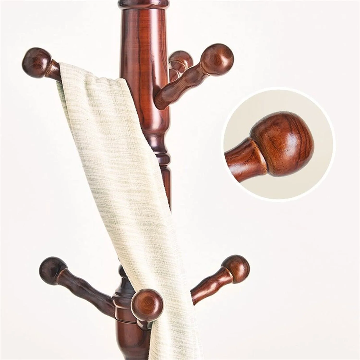 جالباسی ایستاده سه پایه، چوب لباسی چوبی ایستاده چند شاخه مناسب منزل، آویز راهرو برای کلاه، لباس، کیف، شال گردن