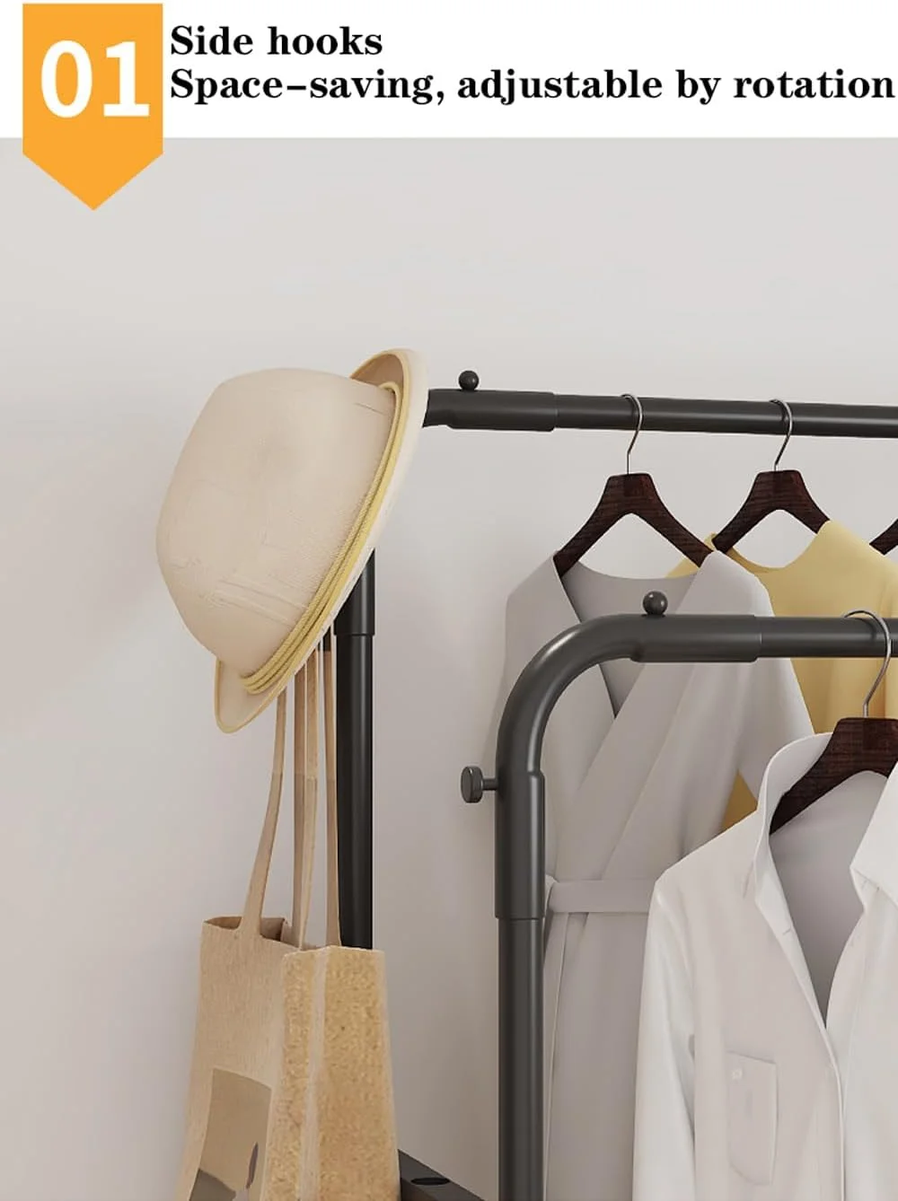 رخت آویز خانگی جمع و جور، رخت آویز چرخ دار با قابلیت قفل شدن، دو لایه فلزی برای آویزان کردن لباس، جاکفشی، دو میله، دو لایه (مشکی - 80 سانتی متر) رخت آویز خانگی جمع و جور، رخت آویز چرخ دار با قابلیت قفل شدن، دو لایه فلزی برای آویزان کردن لباس، جاکفشی، دو میله، دو لایه (مشکی - 80 سانتی متر)