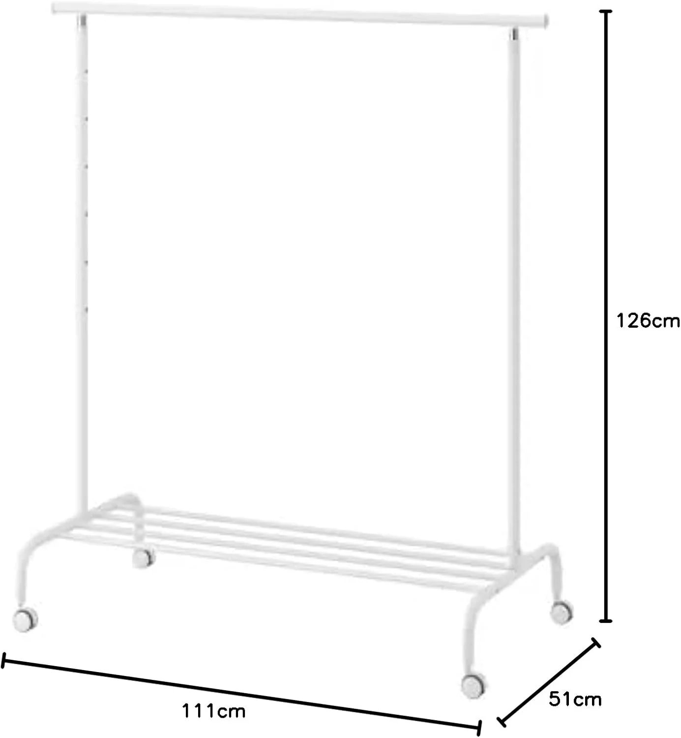 جالباسی و کلاه ایکیا مدل Rigga، سفید، فلزی، 111x51x126 سانتی متر جالباسی و کلاه ایکیا مدل Rigga، سفید، فلزی، 111x51x126 سانتی متر