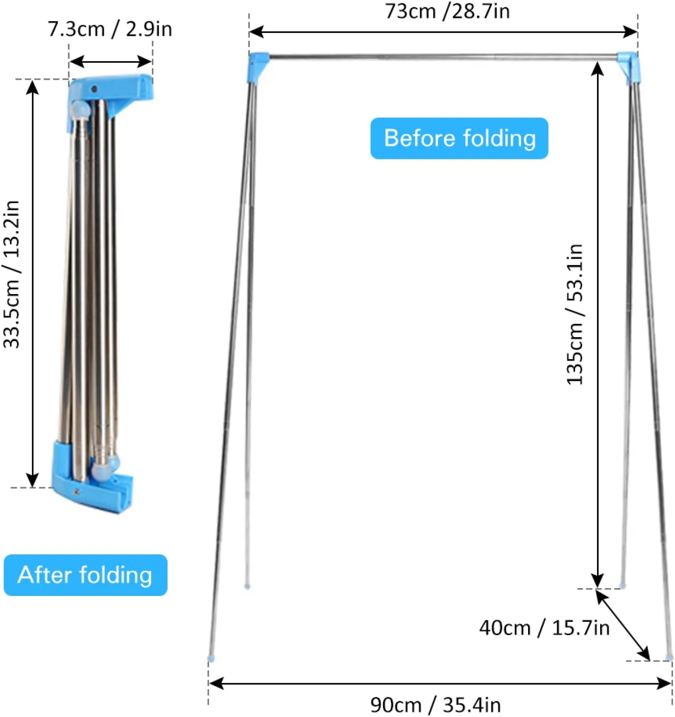 رگال لباس تاشو قابل حمل Labymos، رگال کت استیل ضد زنگ، رگال لباس کوچک تاشو برای مسافرت، کمپینگ، کاروان، داخل و خارج از منزل رگال لباس تاشو قابل حمل Labymos، رگال کت استیل ضد زنگ، رگال لباس کوچک تاشو برای مسافرت، کمپینگ، کاروان، داخل و خارج از منزل