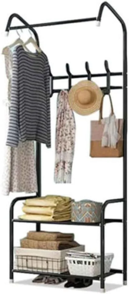 رگال لباس استیل KUTIS – دارای دو طبقه جاکفشی با 8 آویز برای کلاه، چتر و کت (57 x 165 x 30 سانتی متر، مشکی) رگال لباس استیل KUTIS – دارای دو طبقه جاکفشی با 8 آویز برای کلاه، چتر و کت (57 x 165 x 30 سانتی متر، مشکی)