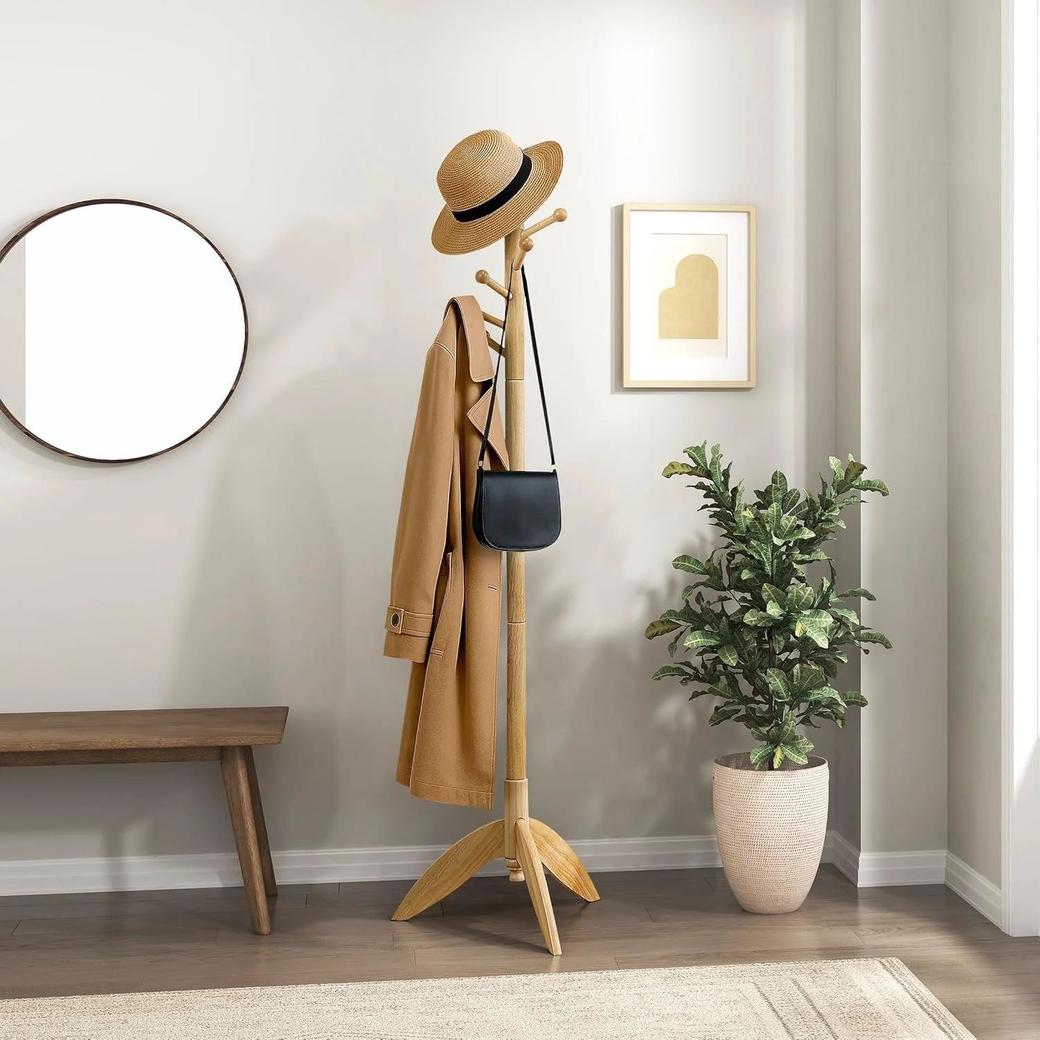 جالباسی ایستاده چوبی محکم لکسیون با ۱۱ آویز برای کلاه، شال گردن، کیف دستی، جالباسی چوبی ۷ طبقه درخت مانند مناسب اتاق خواب، ورودی، راهرو، دفتر کار، رنگ طبیعی جالباسی ایستاده چوبی محکم لکسیون با ۱۱ آویز برای کلاه، شال گردن، کیف دستی، جالباسی چوبی ۷ طبقه درخت مانند مناسب اتاق خواب، ورودی، راهرو، دفتر کار، رنگ طبیعی