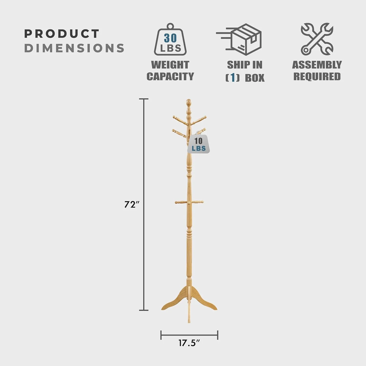 جالباسی ایستاده چوبی محکم لکسیون با 10 آویز برای کلاه، شال گردن، کیف دستی، جالباسی چوبی 3 طبقه مناسب اتاق خواب، ورودی، راهرو، دفتر کار، رنگ طبیعی جالباسی ایستاده چوبی محکم لکسیون با 10 آویز برای کلاه، شال گردن، کیف دستی، جالباسی چوبی 3 طبقه مناسب اتاق خواب، ورودی، راهرو، دفتر کار، رنگ طبیعی
