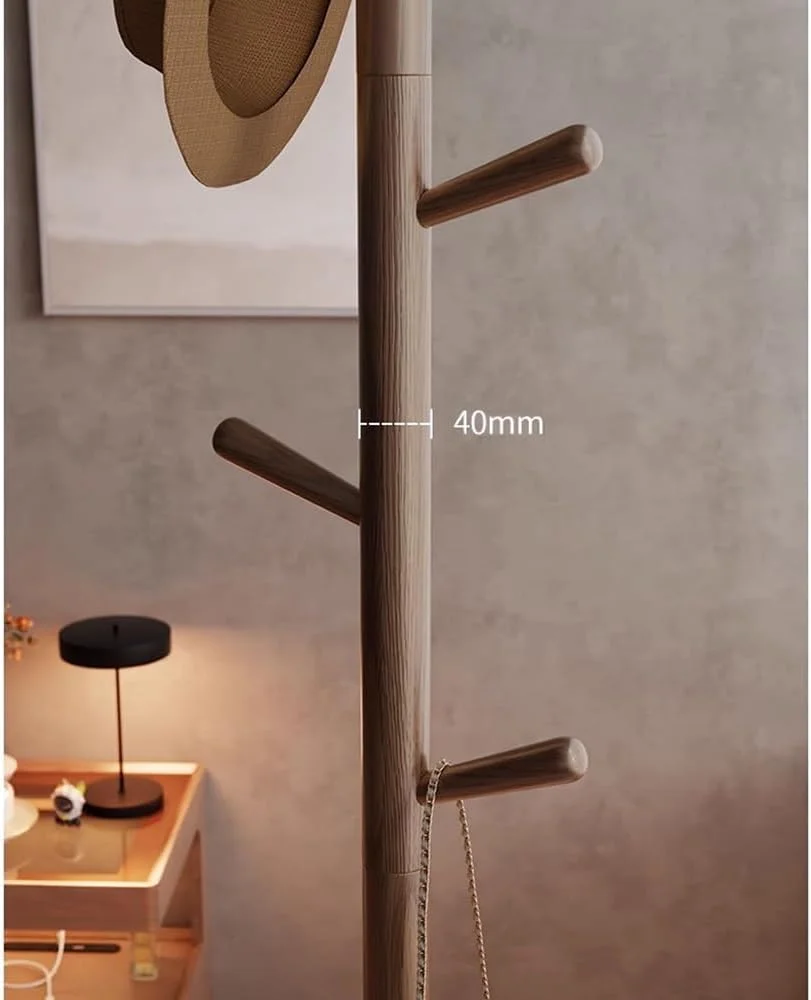 چوب لباسی ایستاده لیجیاکسیوکای-101، چوب جامد طرح گوزن، مناسب اتاق خواب، نشیمن، کنار تخت، سبد لباس چرک، میز کنار تخت، چوب لباسی متحرک (گردویی)