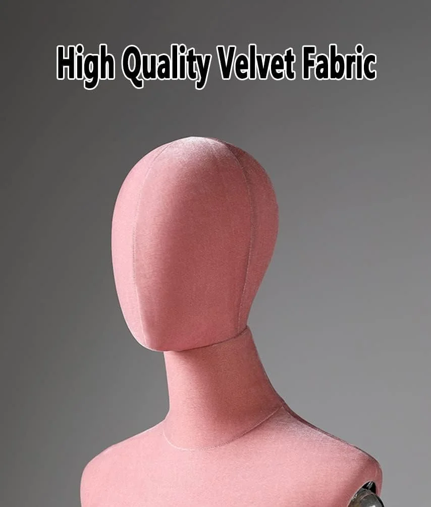 مانکن خیاطی زنانه نیم تنه قابل تنظیم با سه پایه برای خیاطی و ویترین فروشگاه - سایز متوسط، رُز-۲