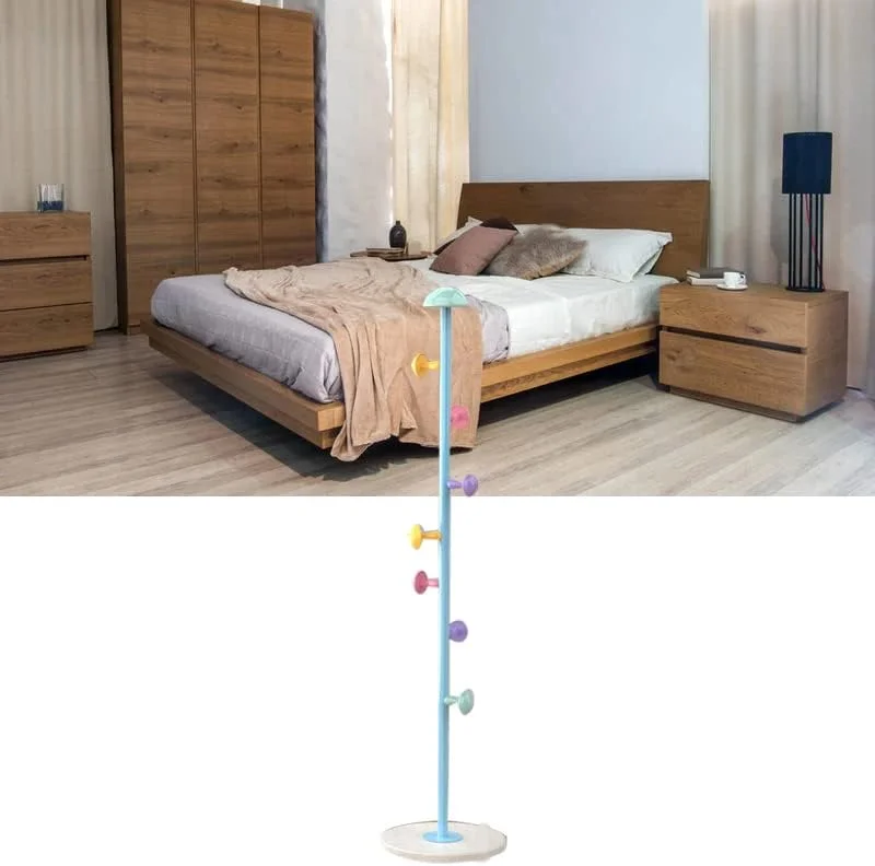 جالباسی ایستاده فلزی Marhynchus با ۷ آویز و لوله فولادی ضخیم برای نگهداری لباس در اتاق خواب (مدل #3)