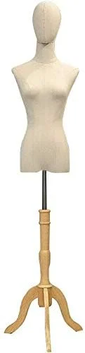مانکن خیاطی زنانه، مانکن خیاطی، مانکن لباس، مانکن ویترینی، نیم تنه خیاطی زنانه با پایه چوبی